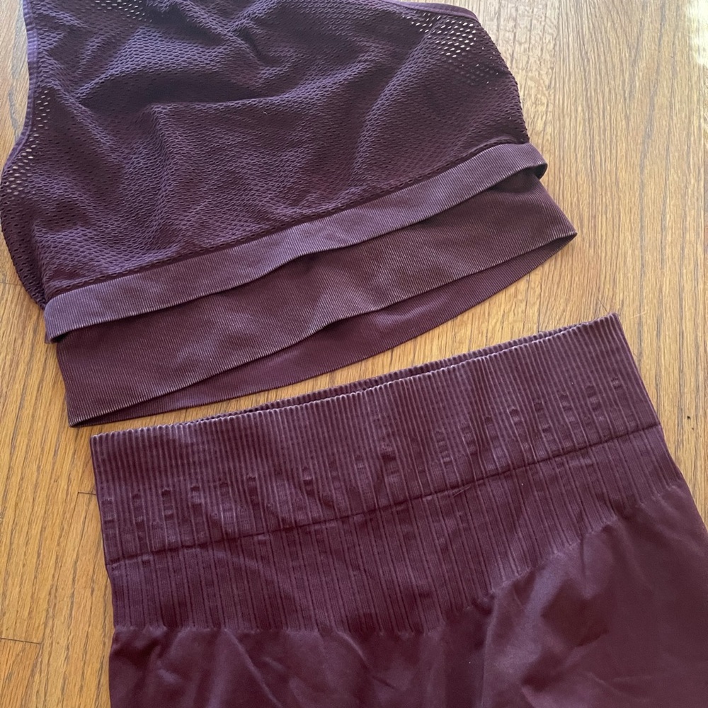 Joy lab. Maroon Work out outfit.